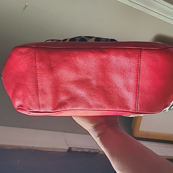 Coach Leopard Print Purse, Red Trim - Picture 8 of 10